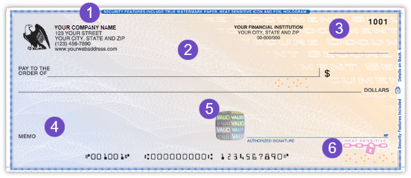 Preprinted high-security check sample.
